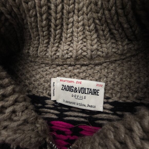 Zadig & Voltaire Zelly Tiger Knit Cardigan Sweater - Picture 4 of 11